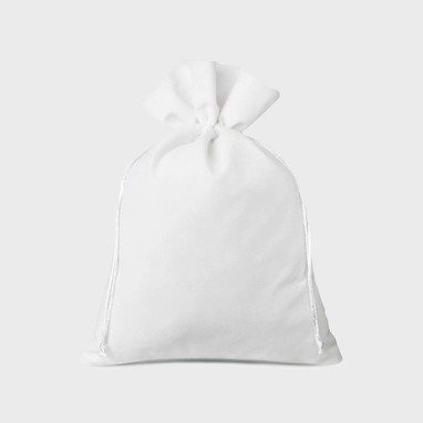 Opakowanie na prezent – średni woreczek welurowy biały, 26 x 35 cm